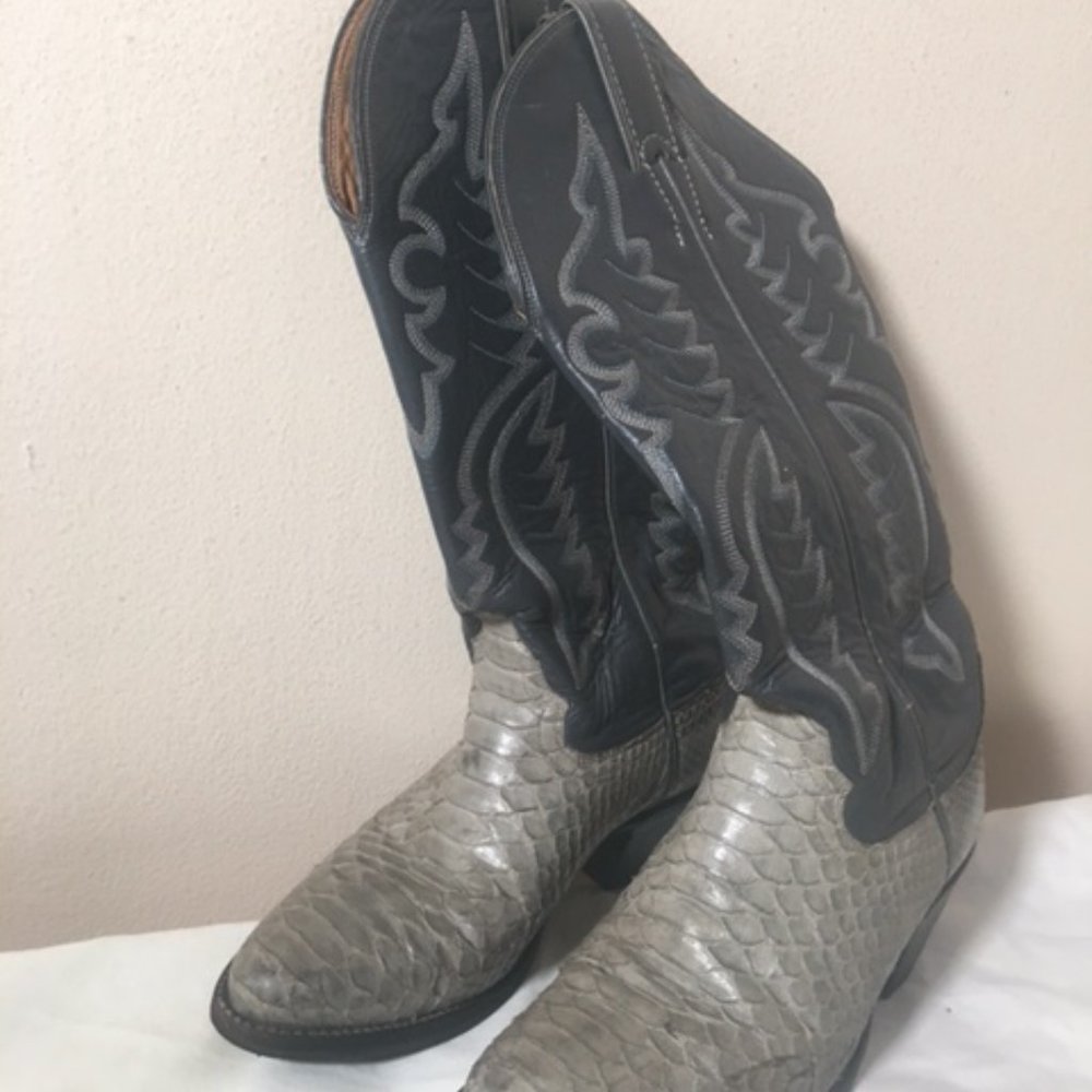 justin boots  snakeskin   western boots   5 1/2  B  vintage